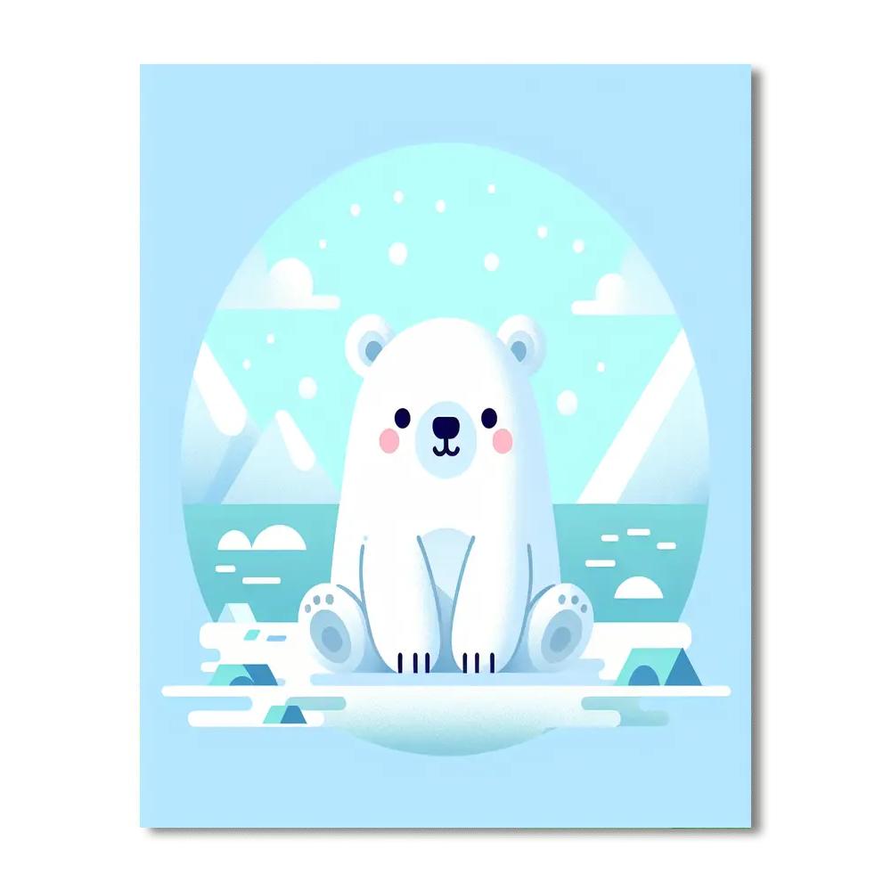 Cuddly Polar Bear Winter Numbered Painting Kits