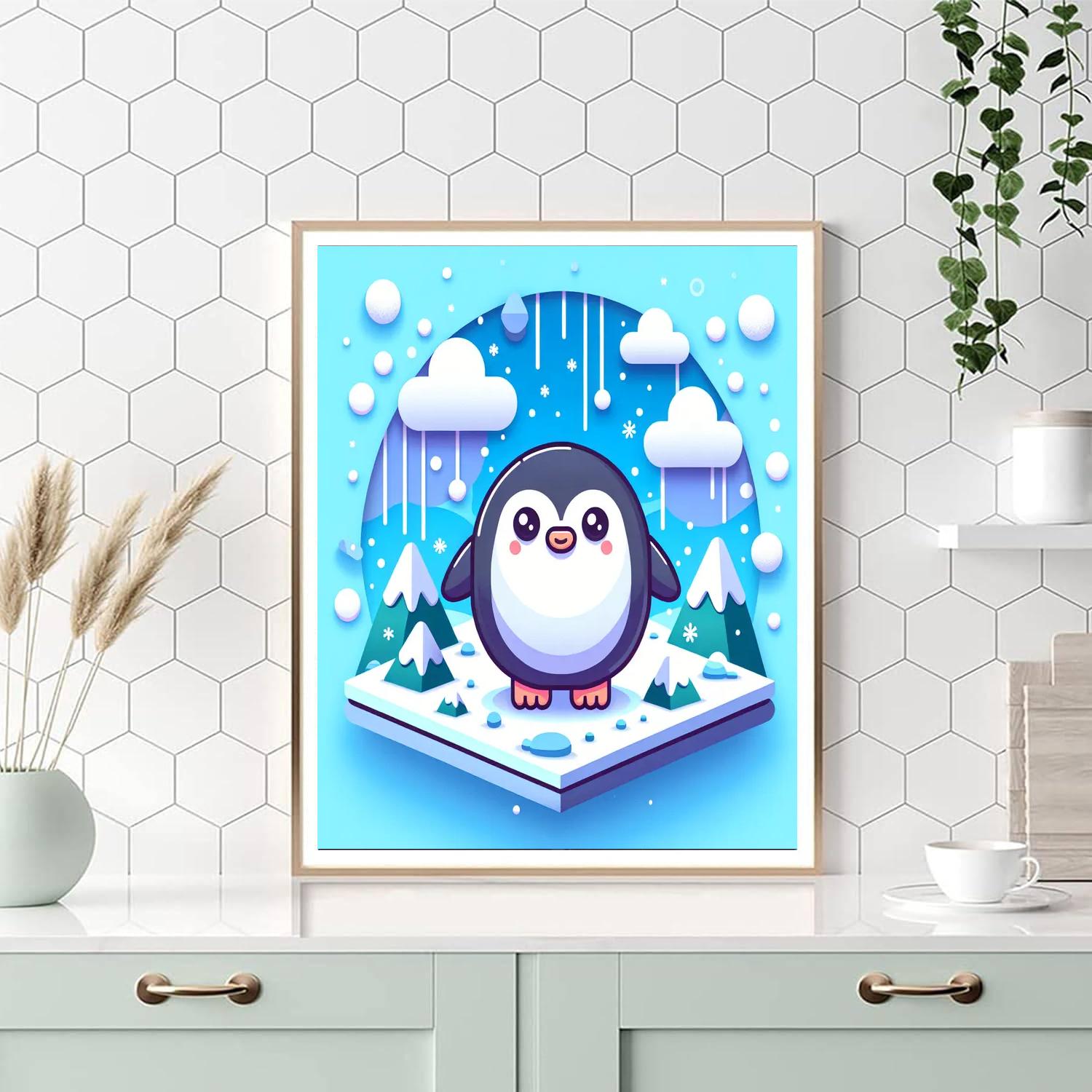 Cute Penguin Numbered Painting Kits