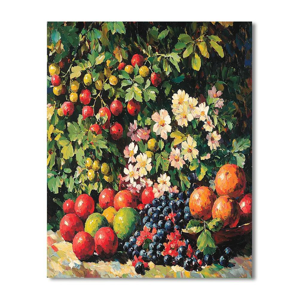 Cézanne Inspired Bountiful Spring Harvest  Number Painting