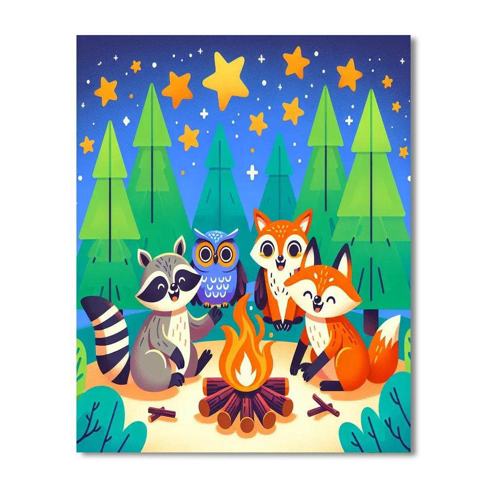 Cute Forest Campfire Paint By Number