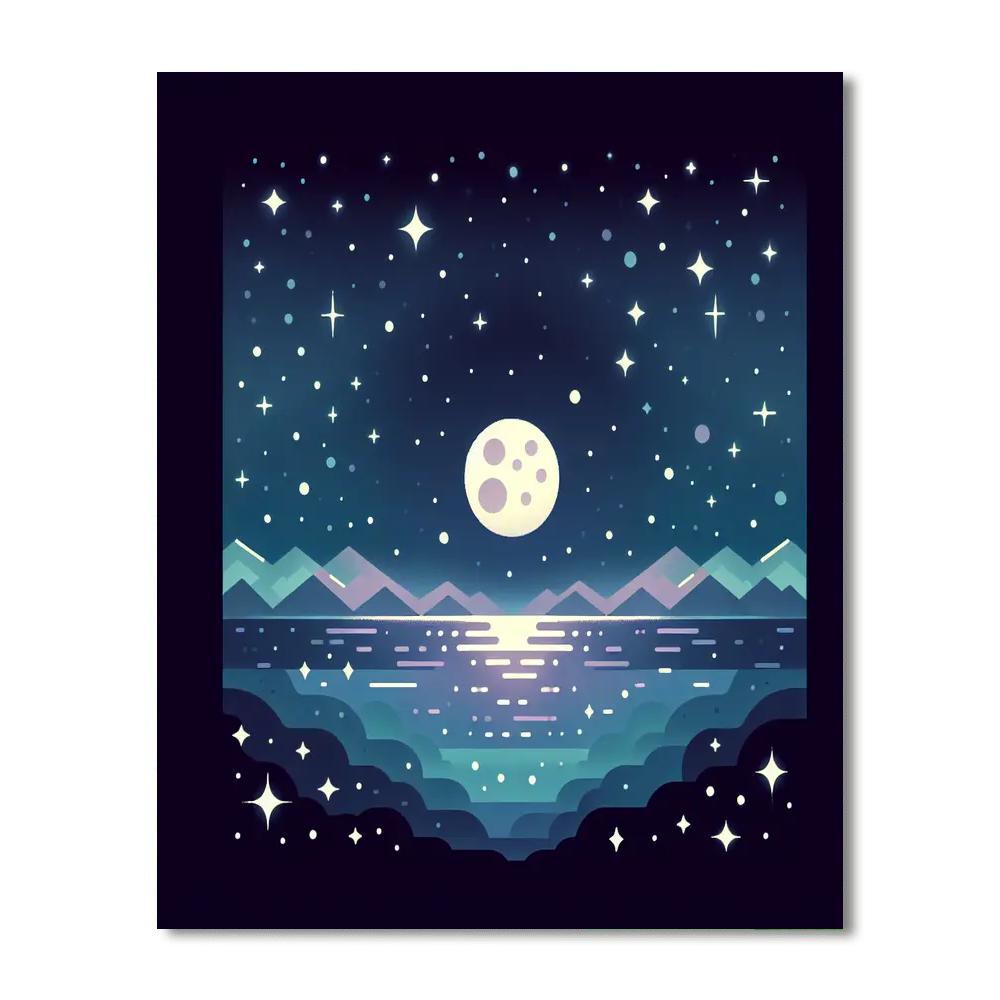 Lunar Dreamscape Voyage Painting Number Kit