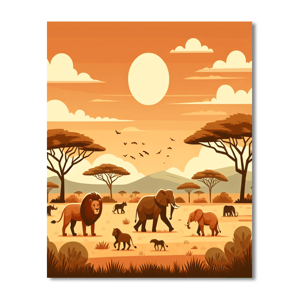Savanna Safari Adventure Number Painting