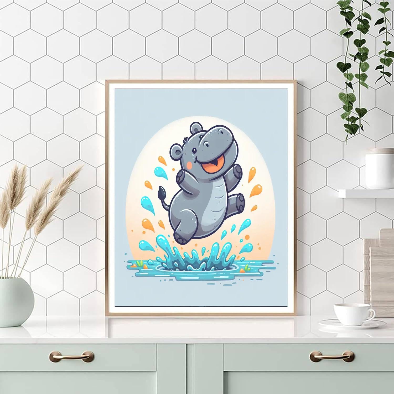 Hopping Hippo Paint By Color