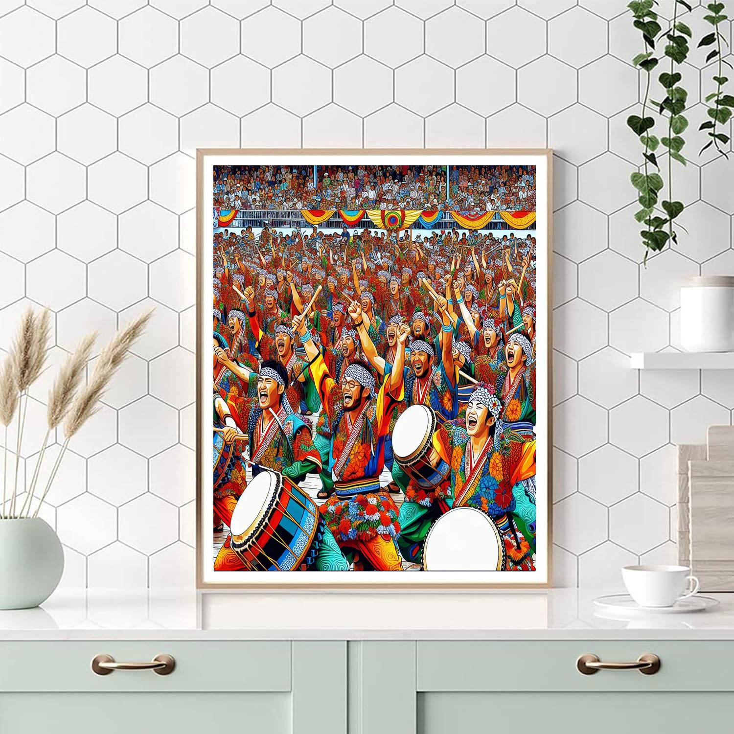 Okinawa Eisa Festival - Okinawa Numbered Painting Kits