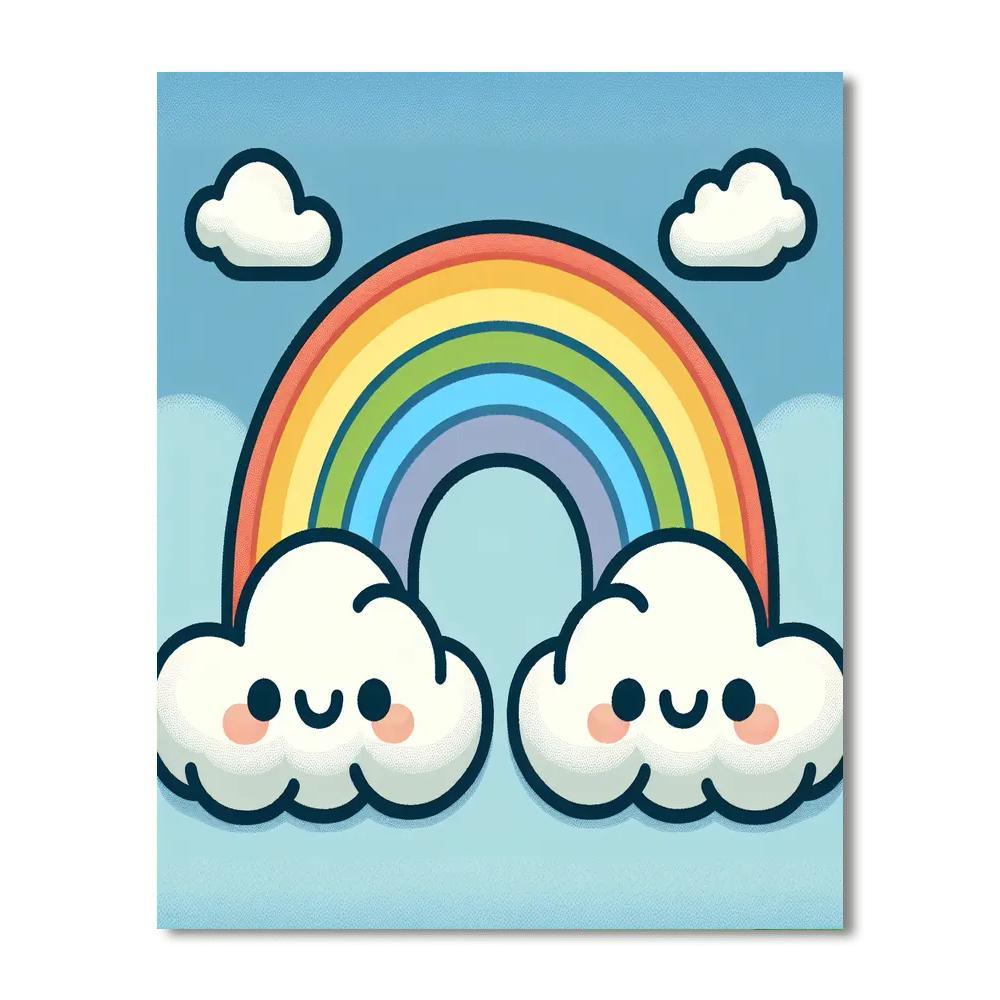 Rainbow Rain Paint By Numbers Art