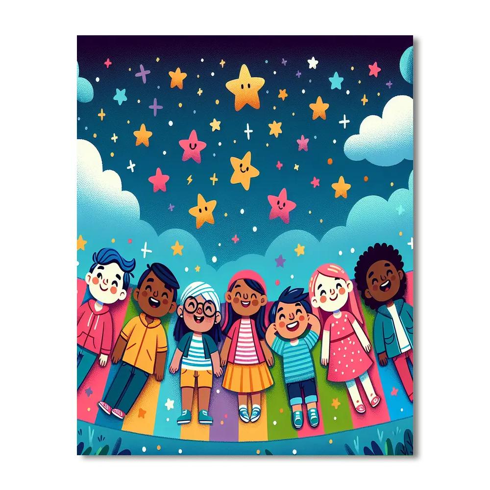 Dreamy Starry Night Adventure DIY Paint By Numbers