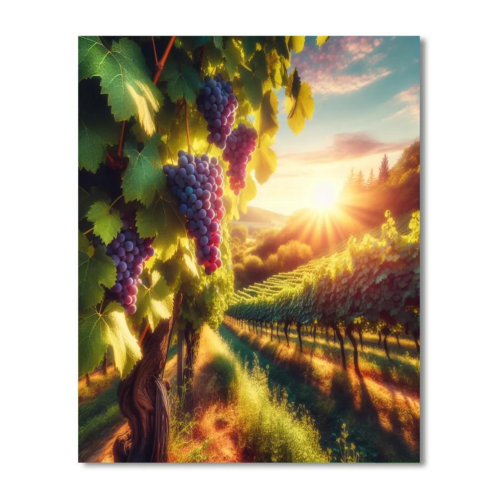 Sunny Vineyard In Harvest Numbered Painting Kits