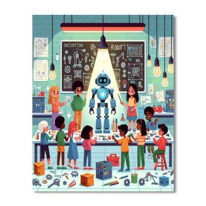 Robot Workshop Exploration Painting Number Kit