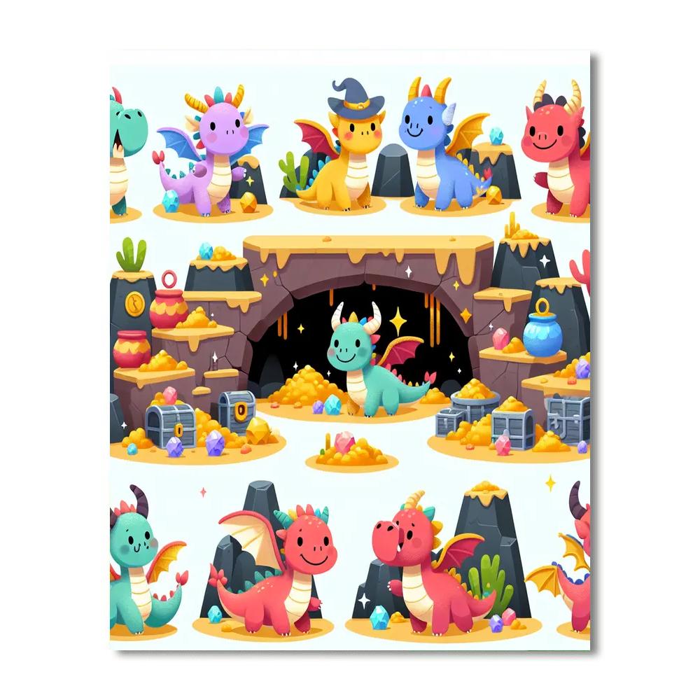 Fantasy Dragon Cave Painting By Numbers Kit