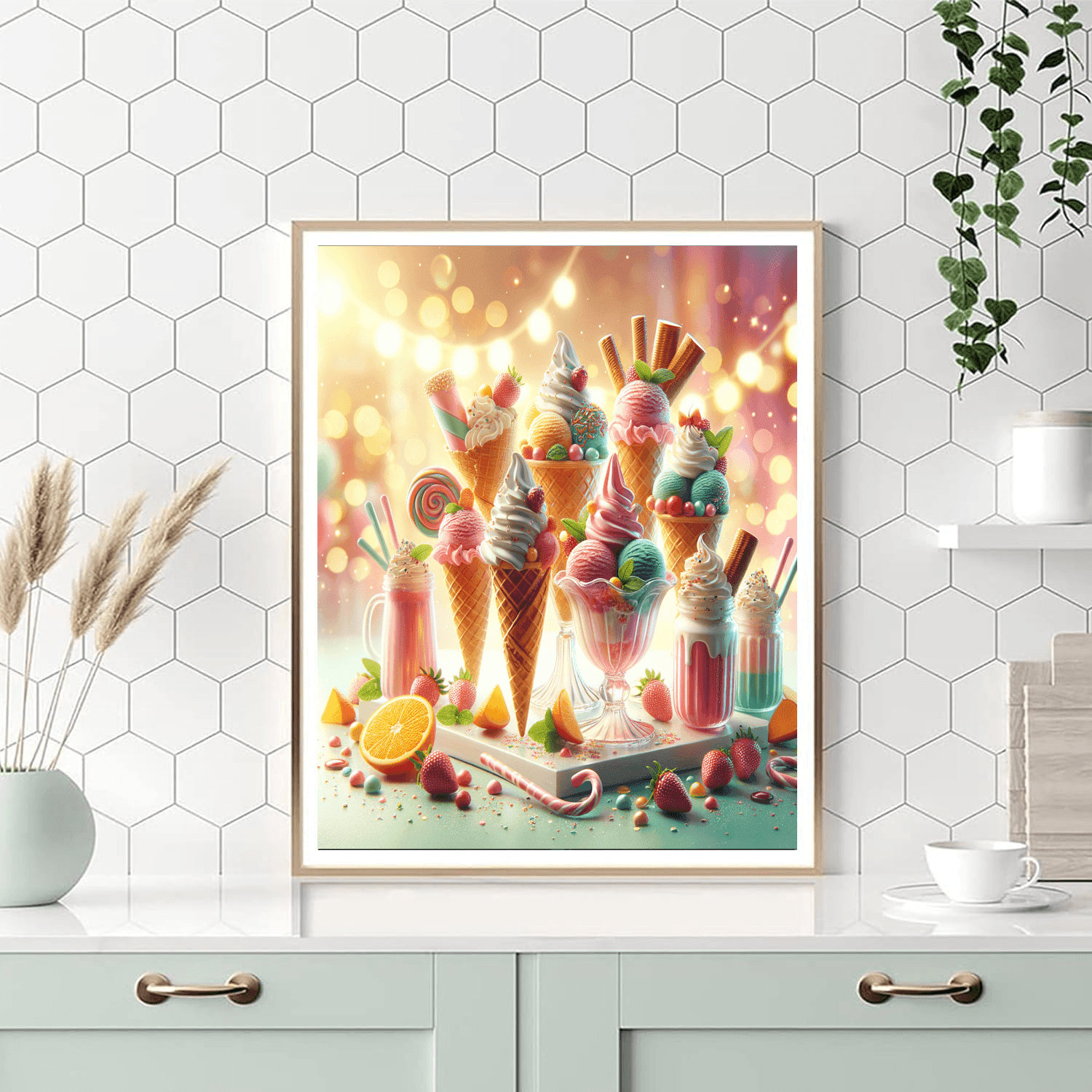 Sweet Summertime Ice Cream Painting Number Kit