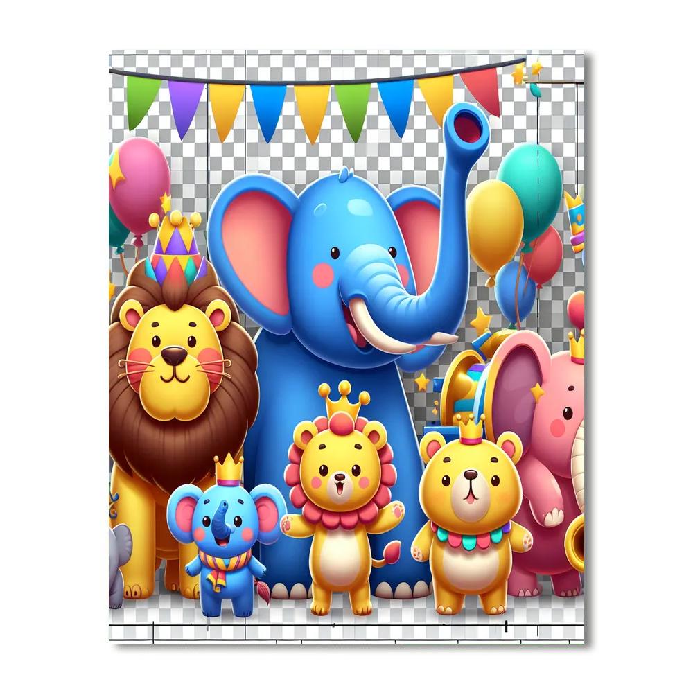Cuddly Critter Parade Painting Number Kit
