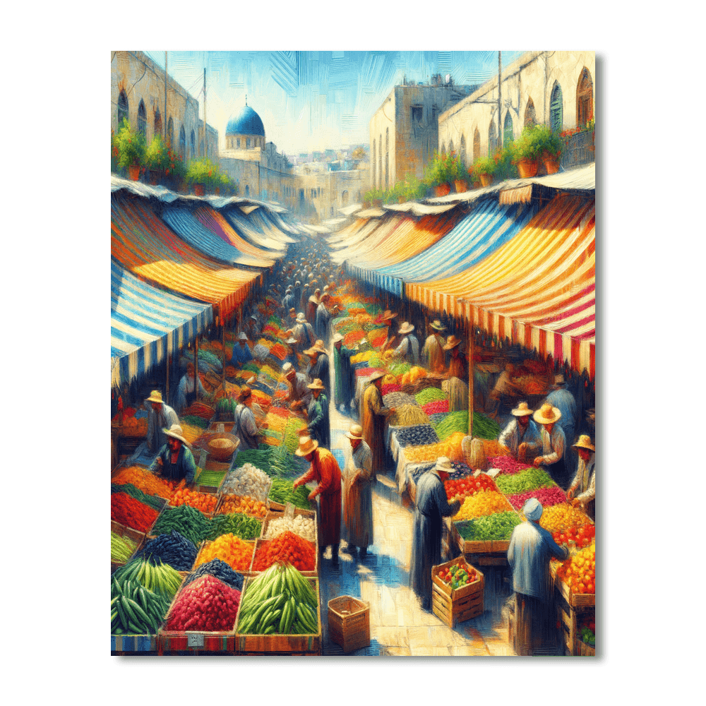 Mediterranean Market Bustle DIY Paint By Numbers