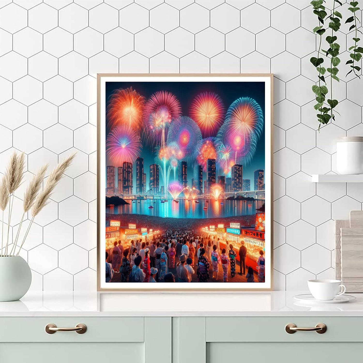 Odaiba's Great Fireworks Festival Paint By Number