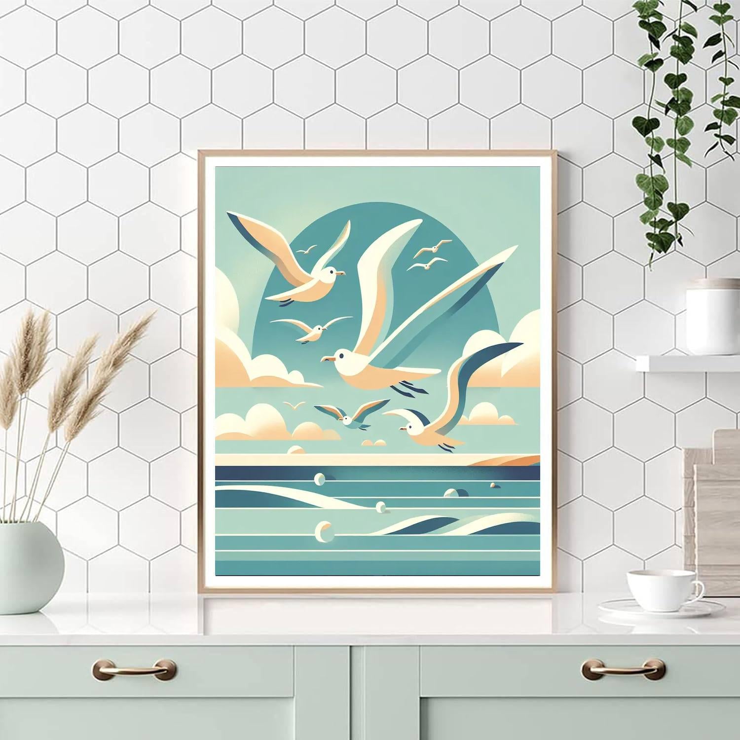 Soaring Seagulls Numbered Painting Kits