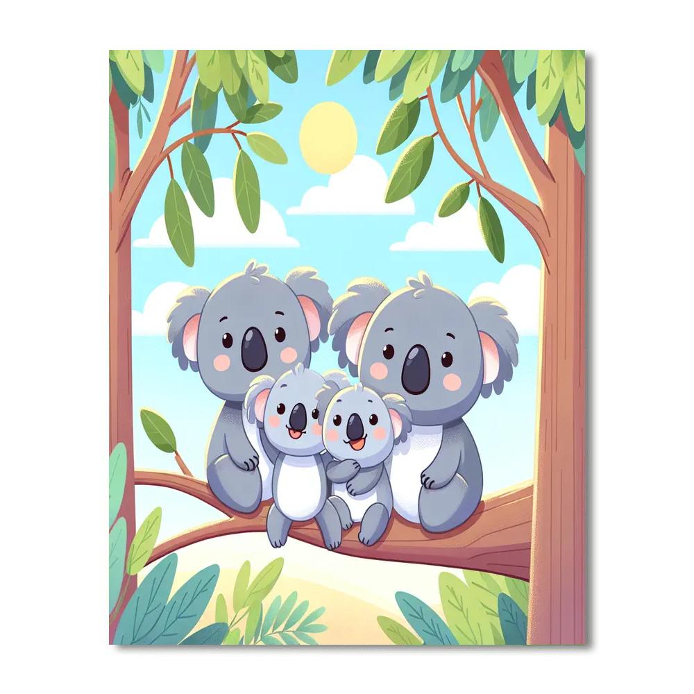 Adorable Koala Family Numbered Painting Kits