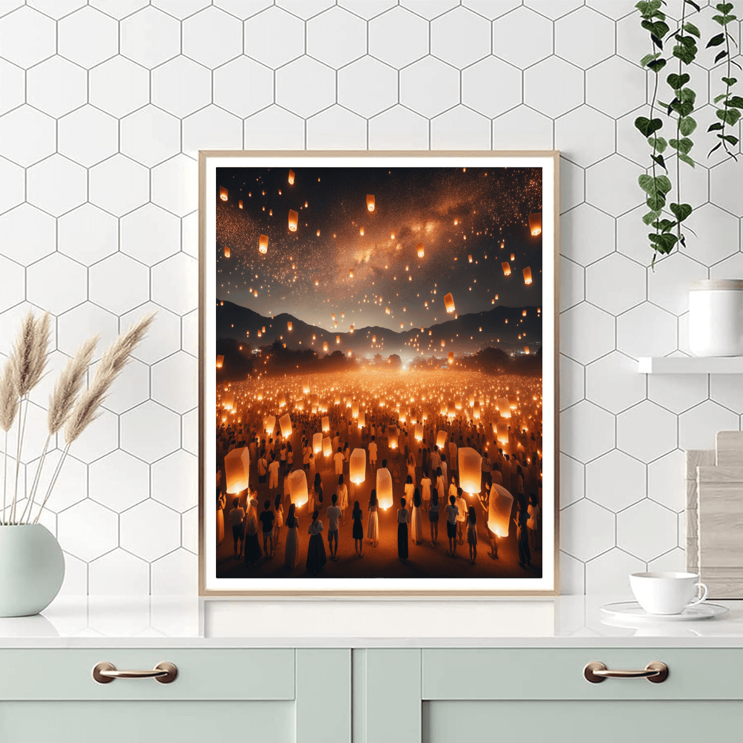 Yi Peng Lantern Festival - Chiang Mai, Thailand Painting Number Kit