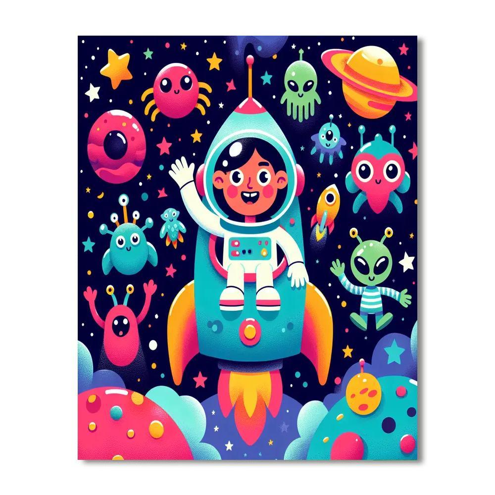 Space Adventure Team Painting Number Kit