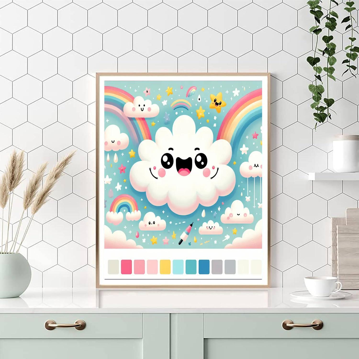 Giggles The Cloud Monster DIY Paint By Numbers