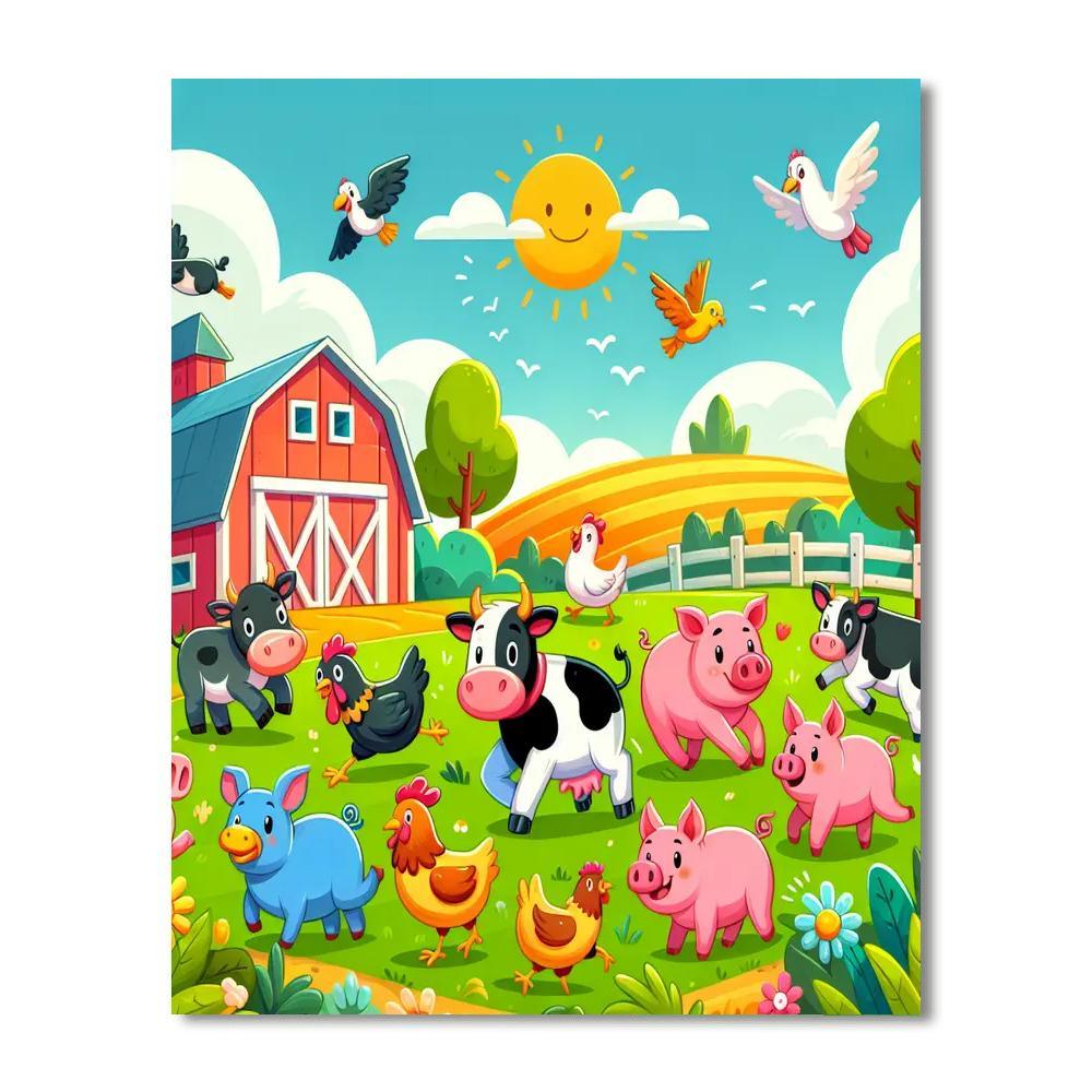 Exciting Farm Adventure Painting By Numbers Kit