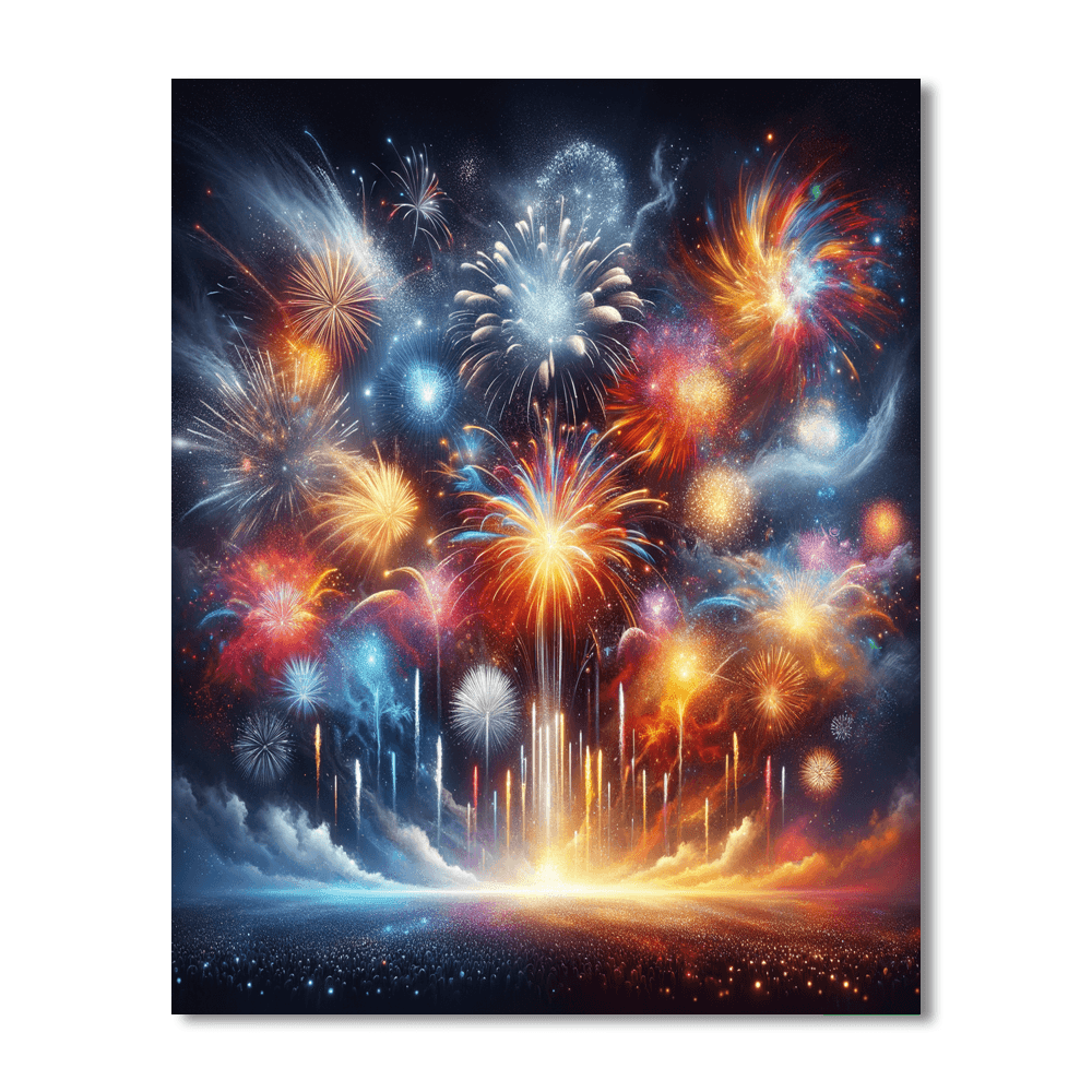 Dazzling Fireworks Display Paint By Numbers Art