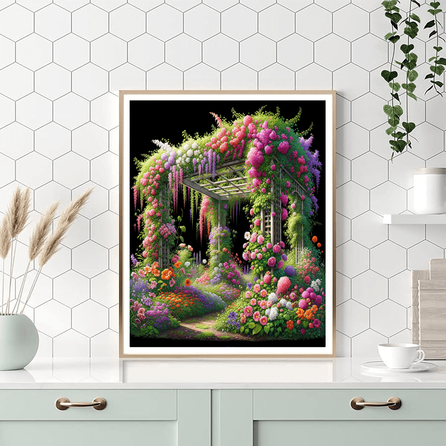 Lovely Garden Trellis Painting Number Kit