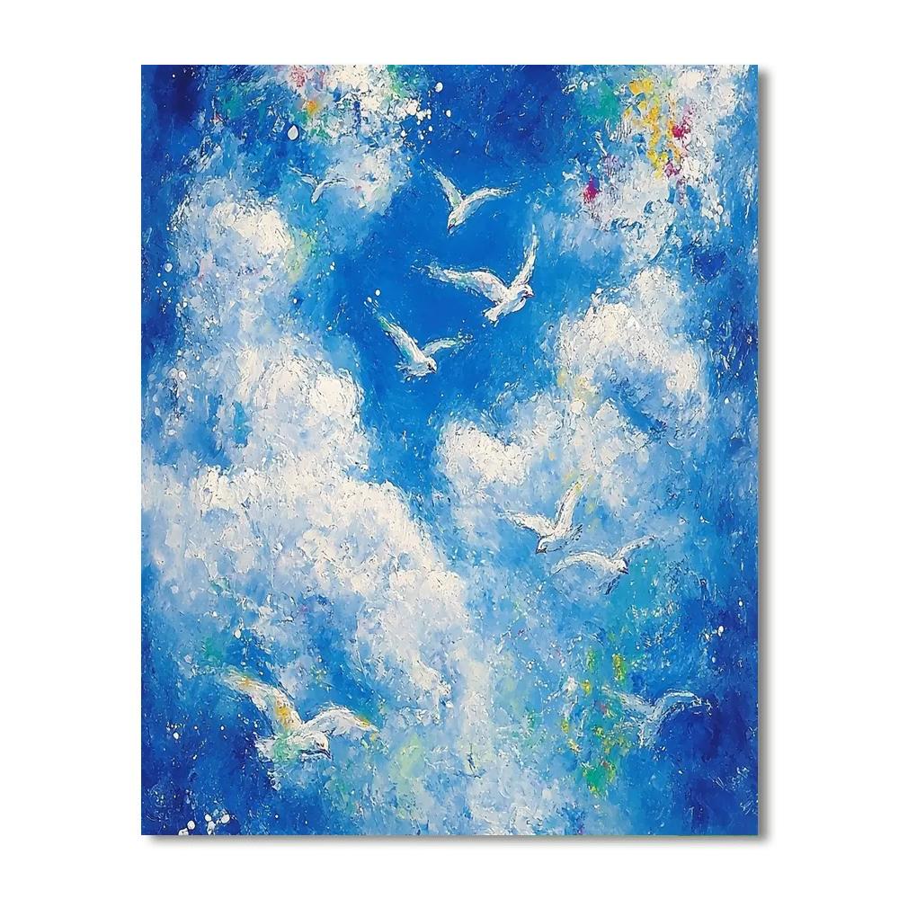 Marc Chagall Inspired Soaring Through Clouds  Paint By Number