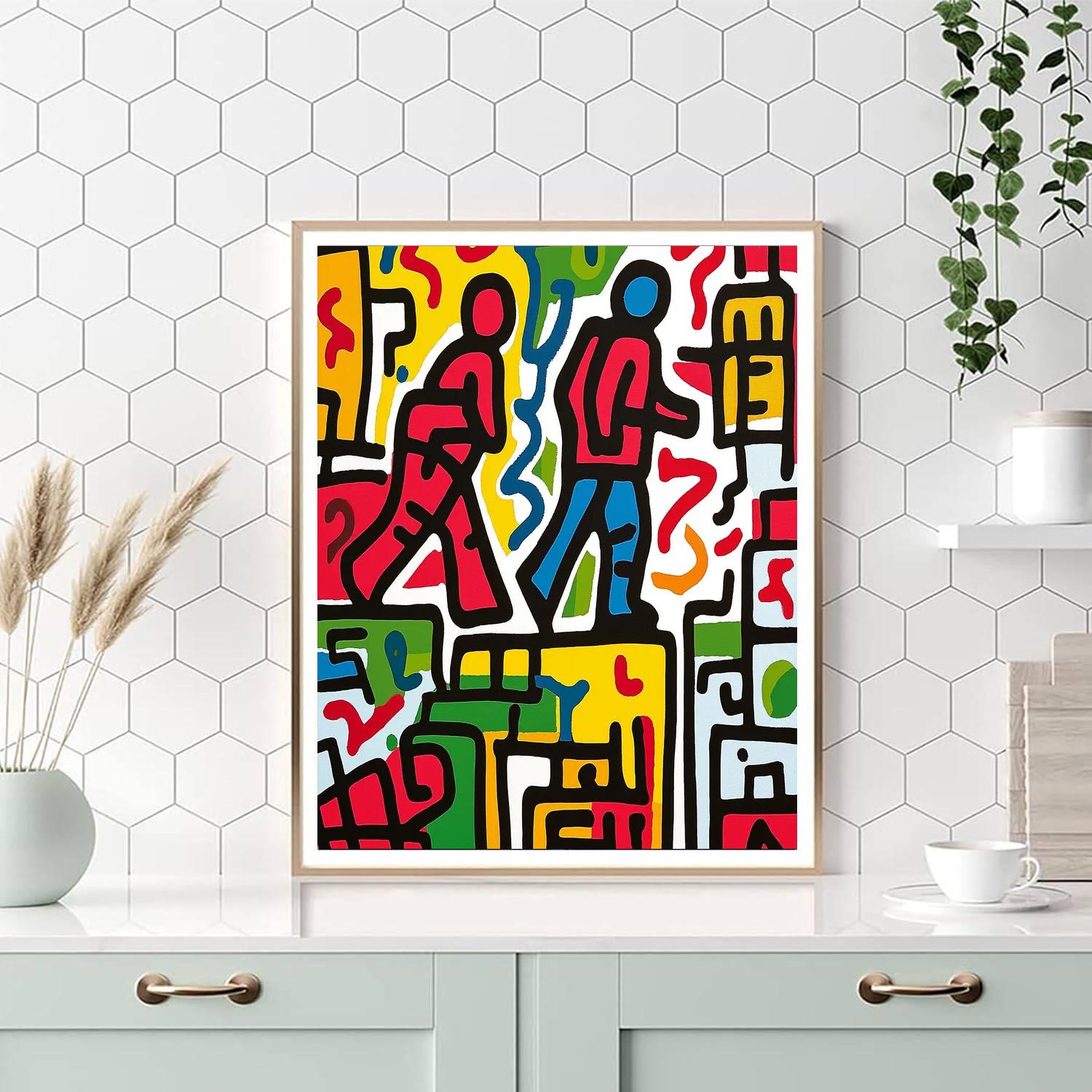 Haring Inspired Urban City Vibes  Number Painting