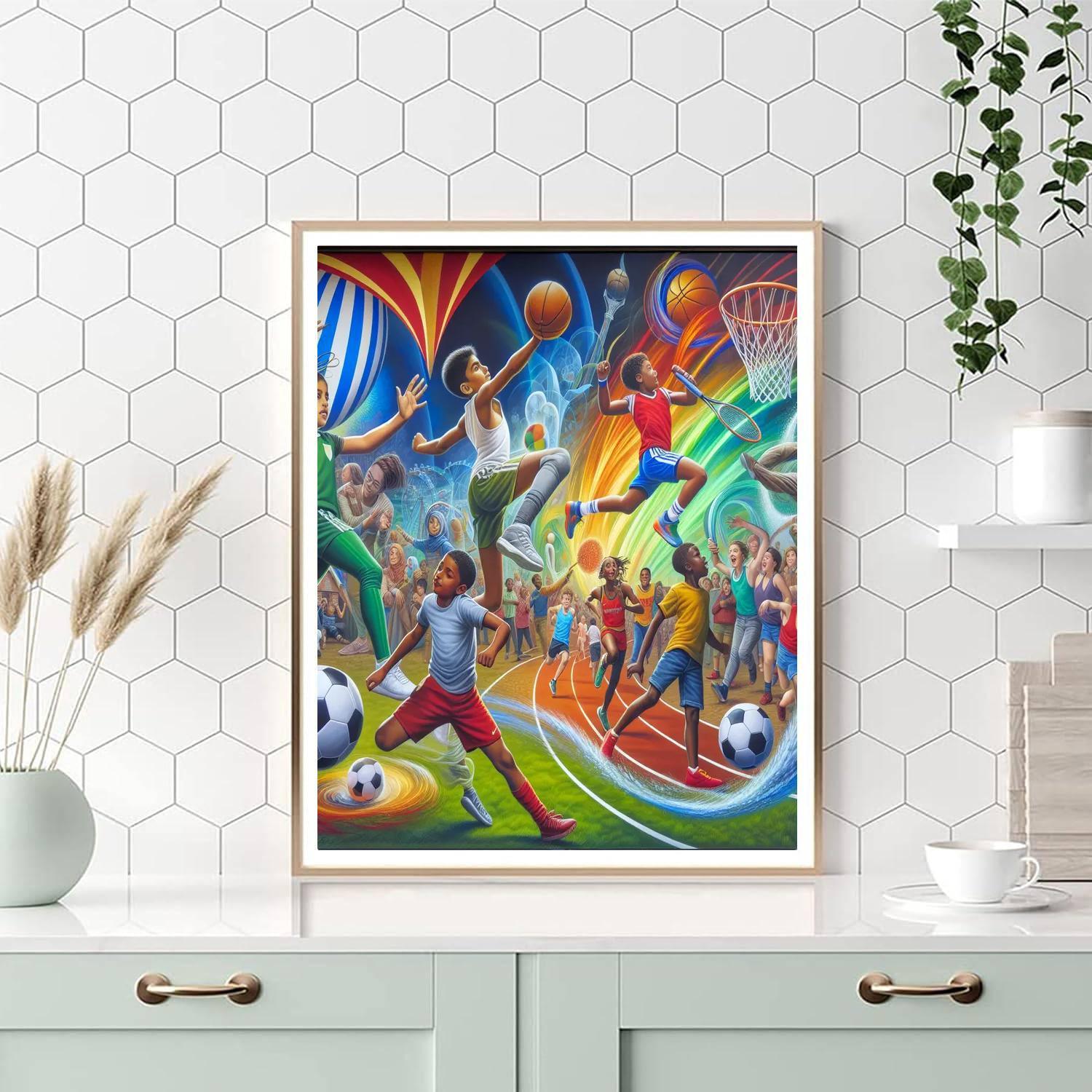 Dynamic Sports Celebration Painting By Numbers Kit