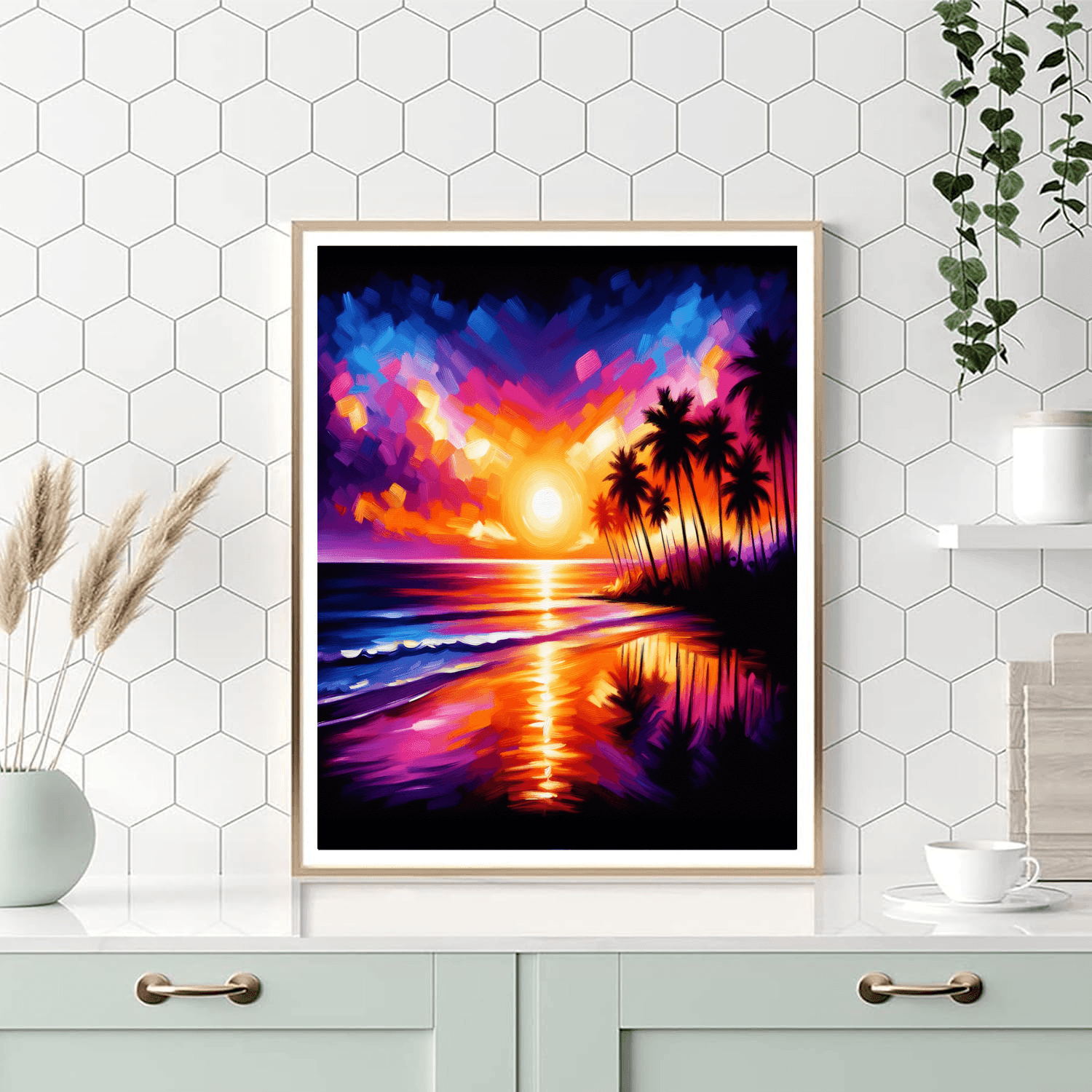 Tropical Sunset Paradise Paint By Number
