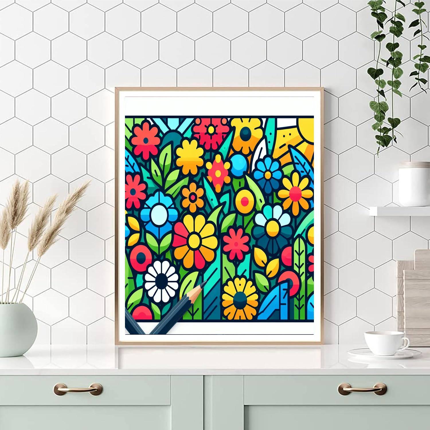 Mosaic Meadow Paint By Numbers Art