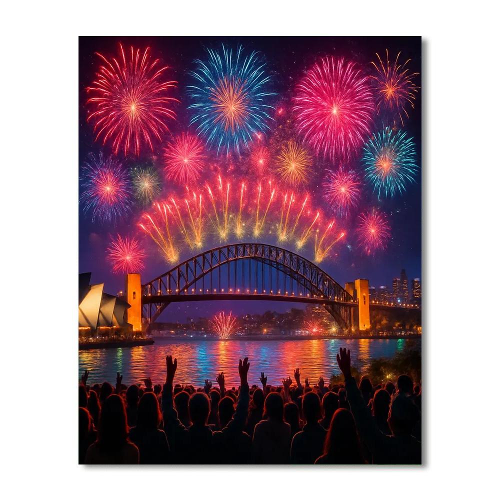 New Year's Eve Celebration In Sydney Paint By Numbers Art