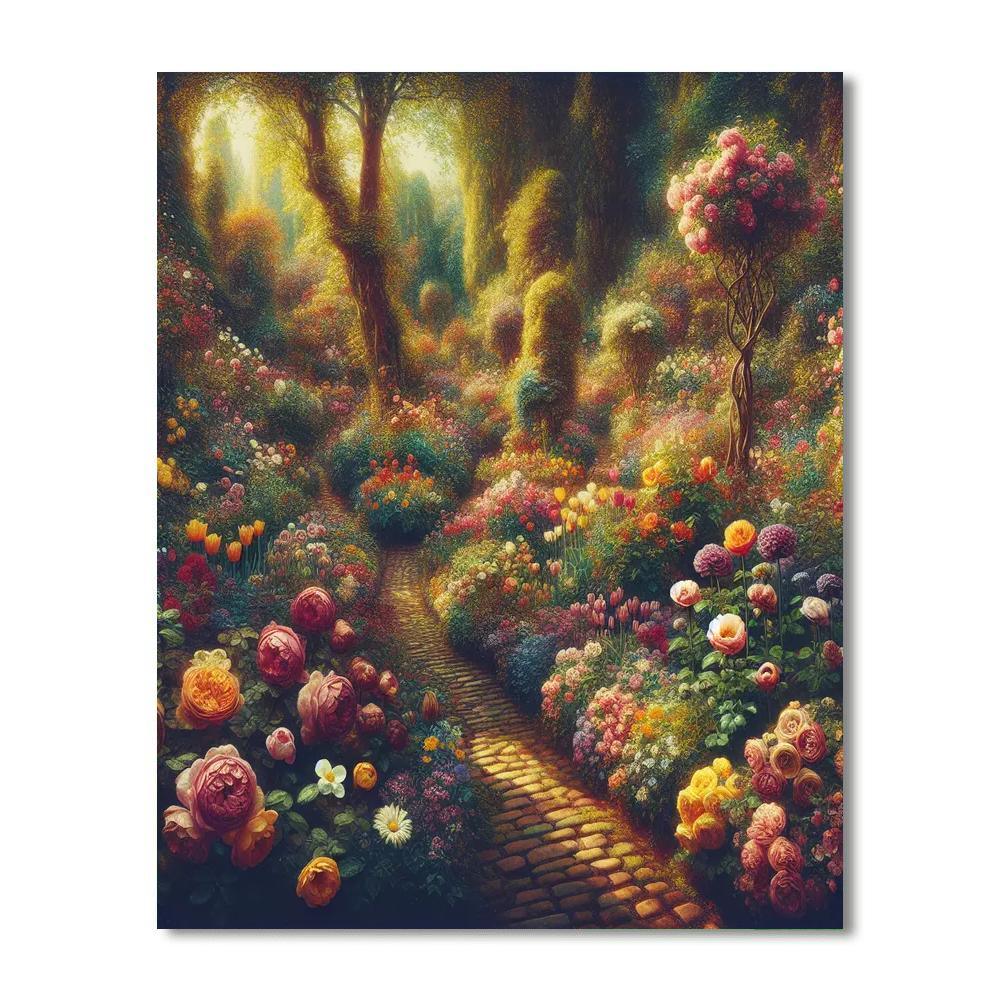 Vintage Garden Scene Painting By Numbers Kit