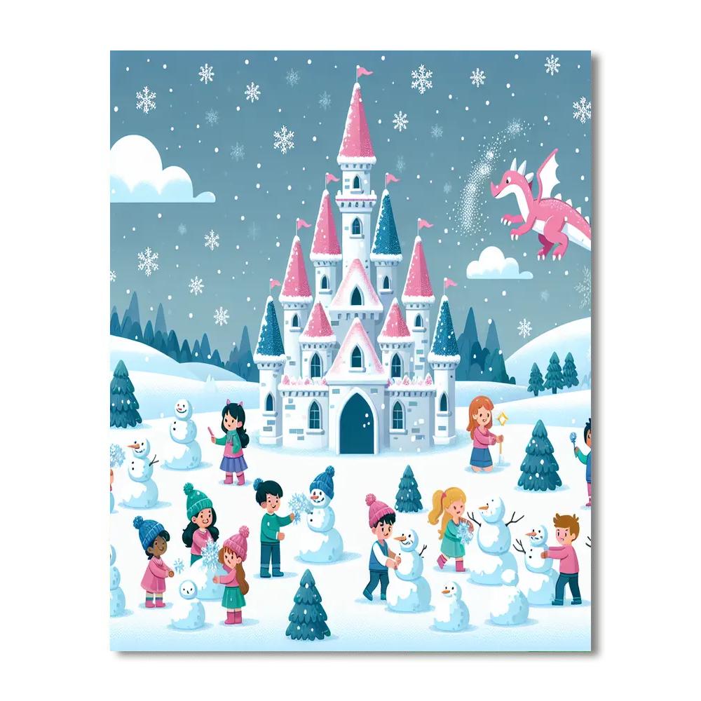 Winter Castle Adventure Paint By Numbers Art