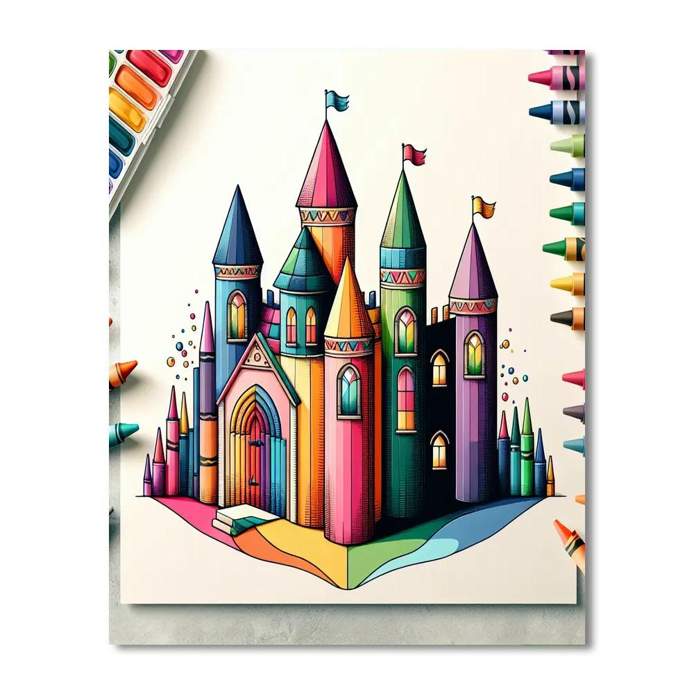 Charming Crayon Castle Number Painting