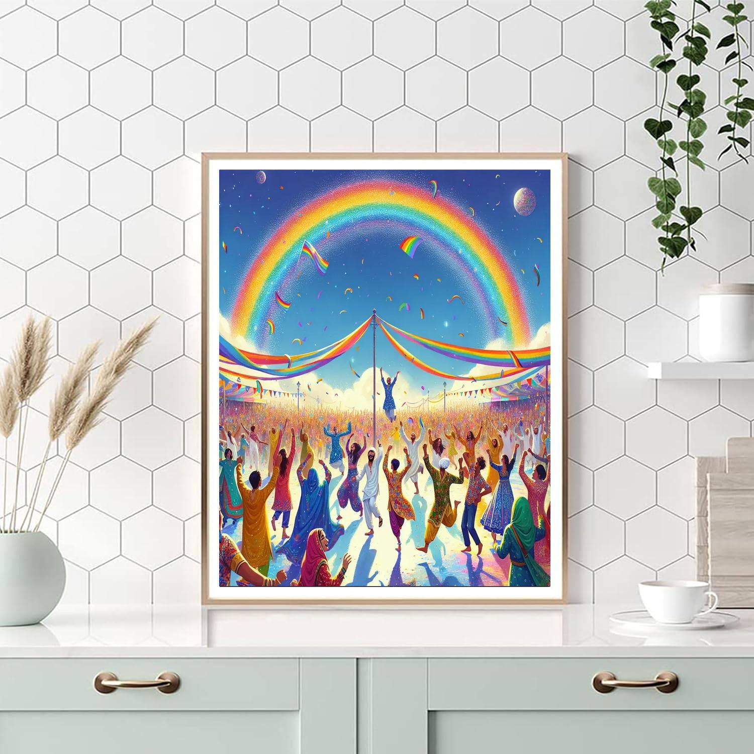 Vibrant Rainbow Festival Paint By Color