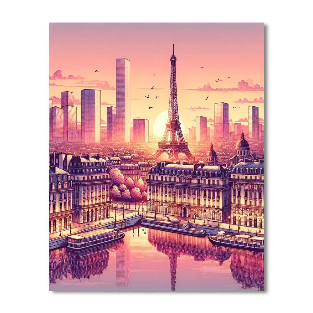 Parisian Sunset Elegance DIY Paint By Numbers