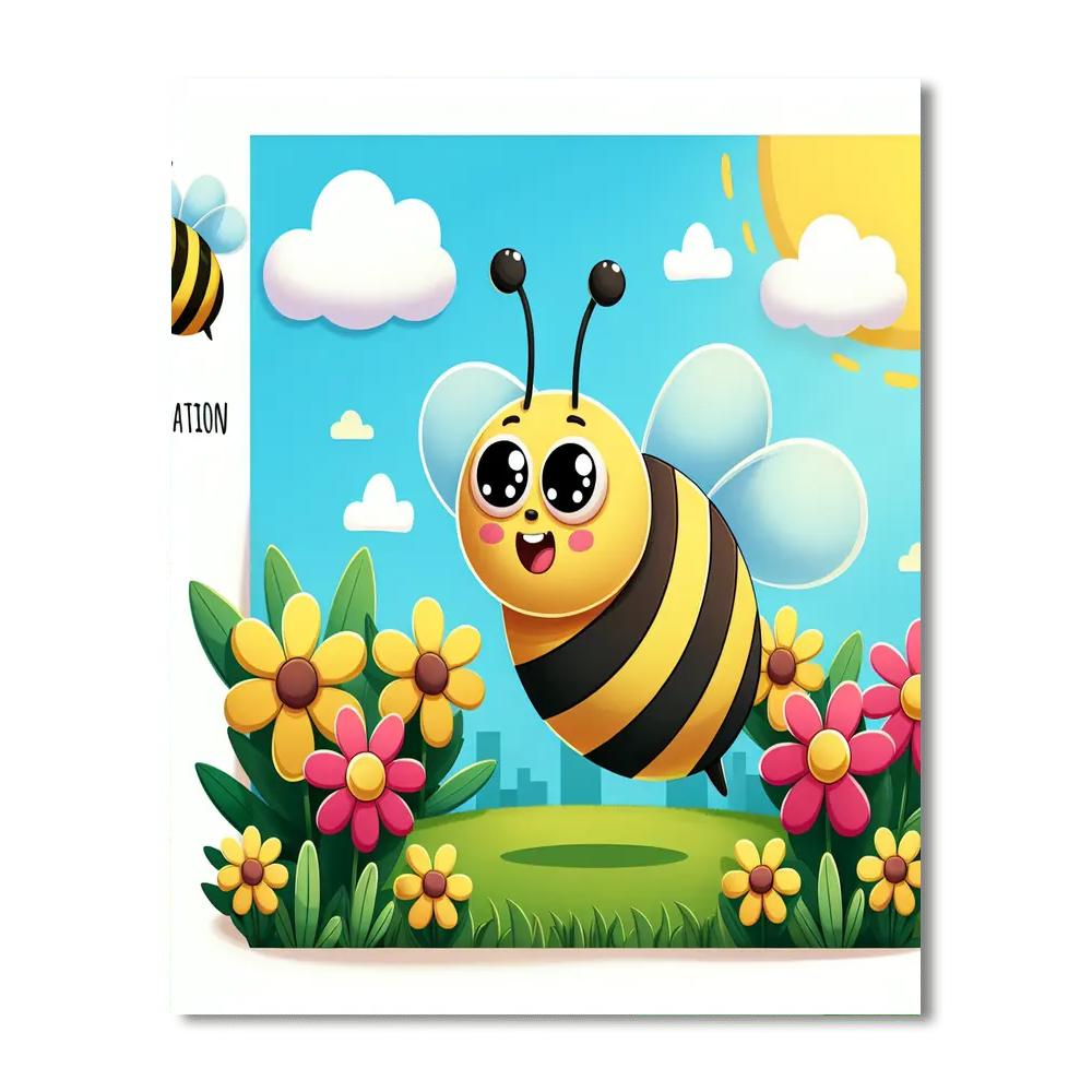 Bubbly Bubble Bee Paint By Numbers Art