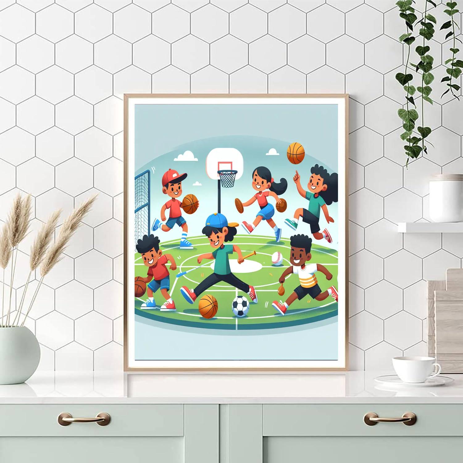 Energetic Sports Team Numbered Painting Kits