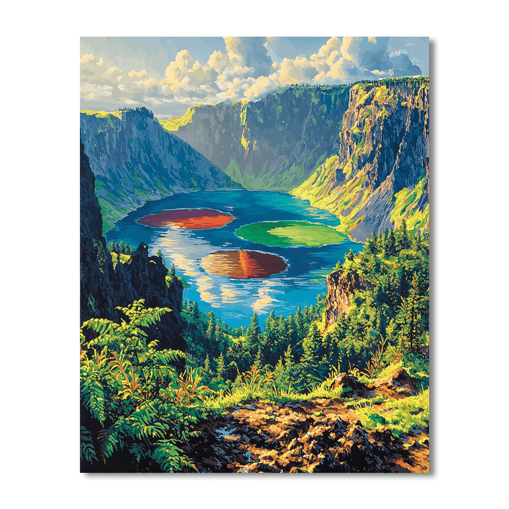 Kelimutu Crater Lakes - Flores Paint By Numbers