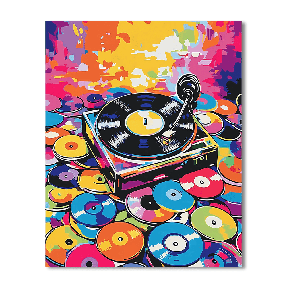 Andy Warhol Inspired Retro Record Player  Paint By Color