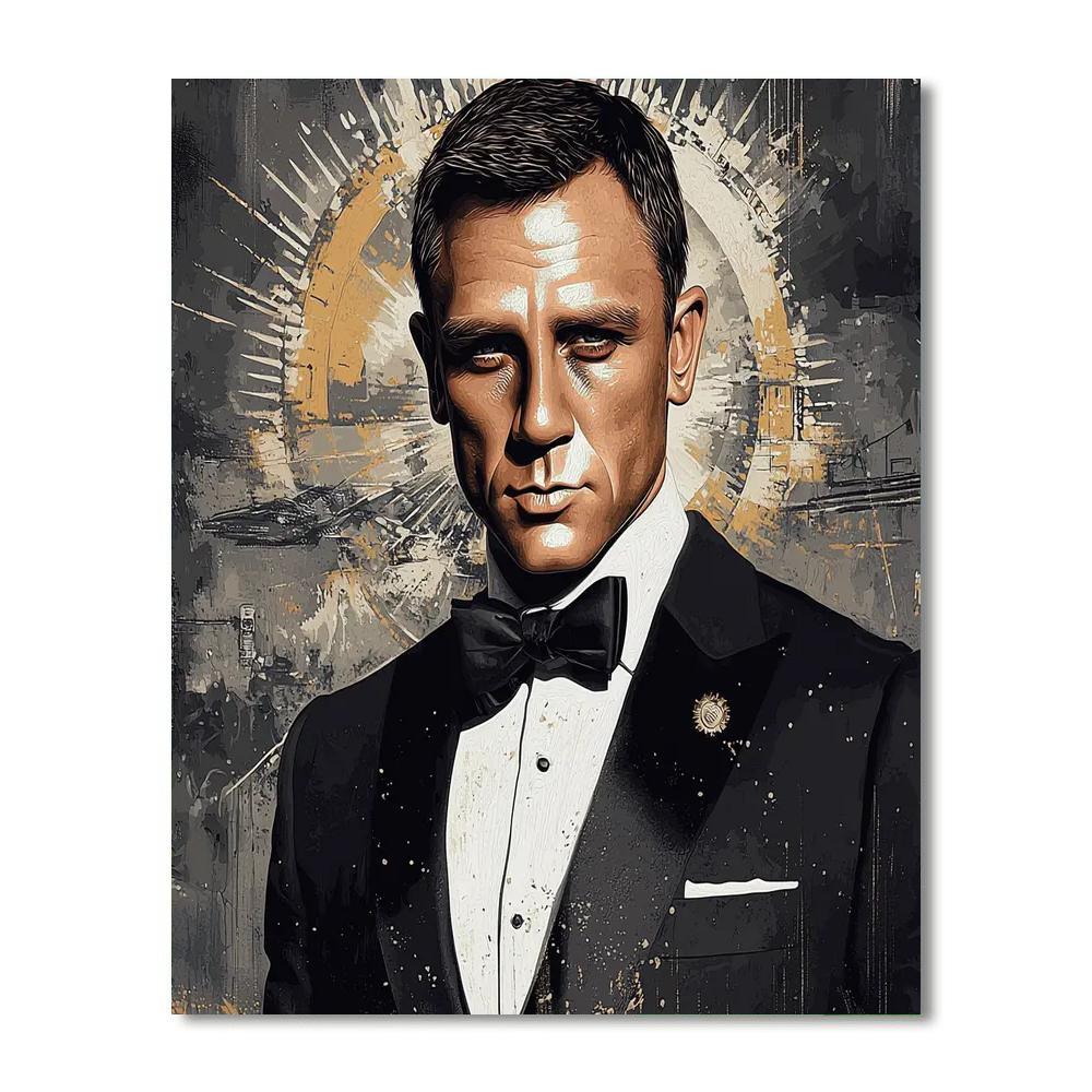 Daniel Craig: The James Bond's Daring Pursuit Number Painting