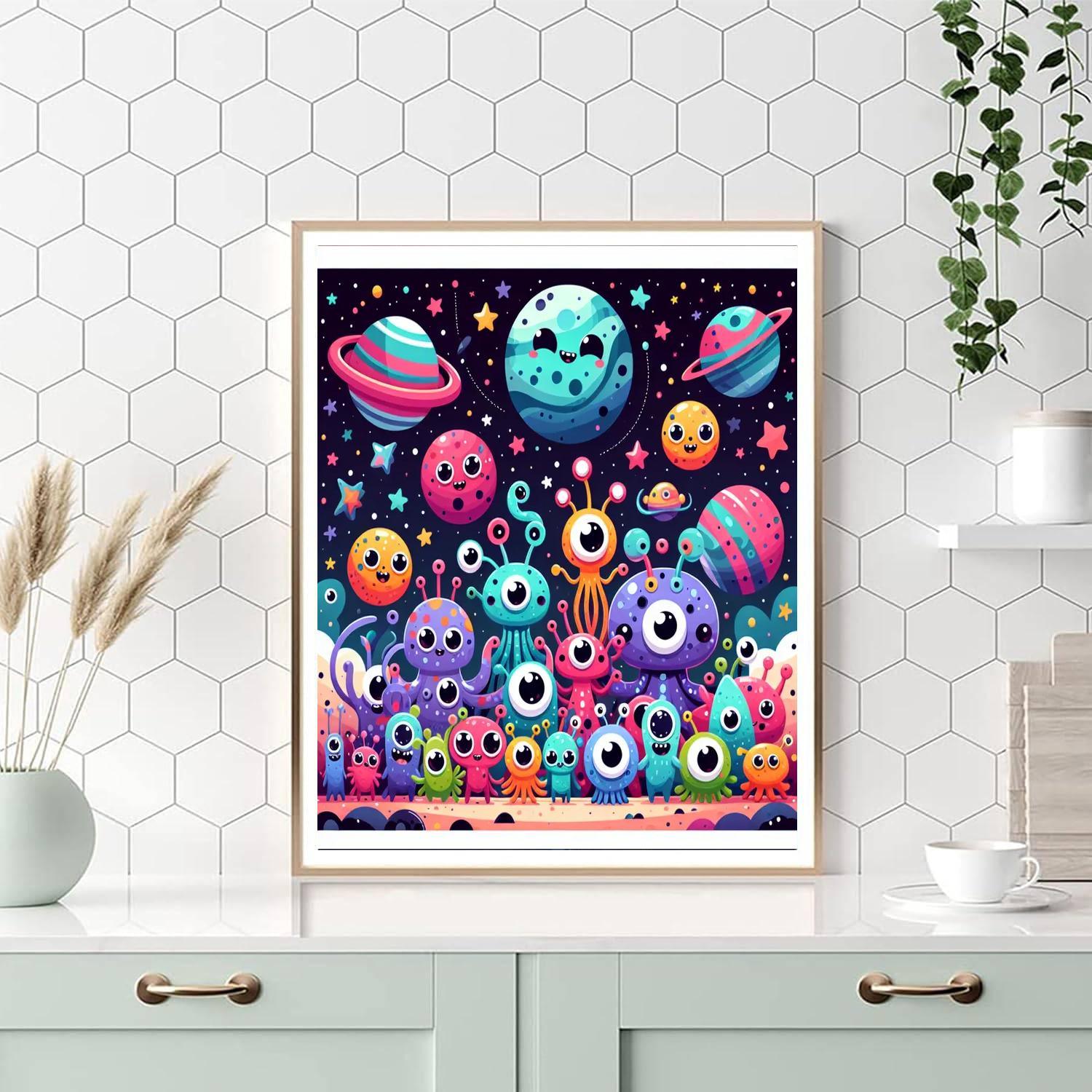Silly Alien Friends Number Painting