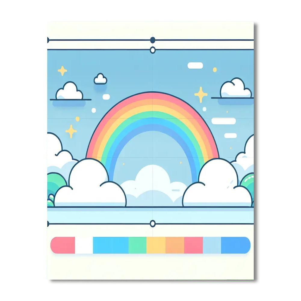 Peaceful Rainbow Sky Numbered Painting Kits