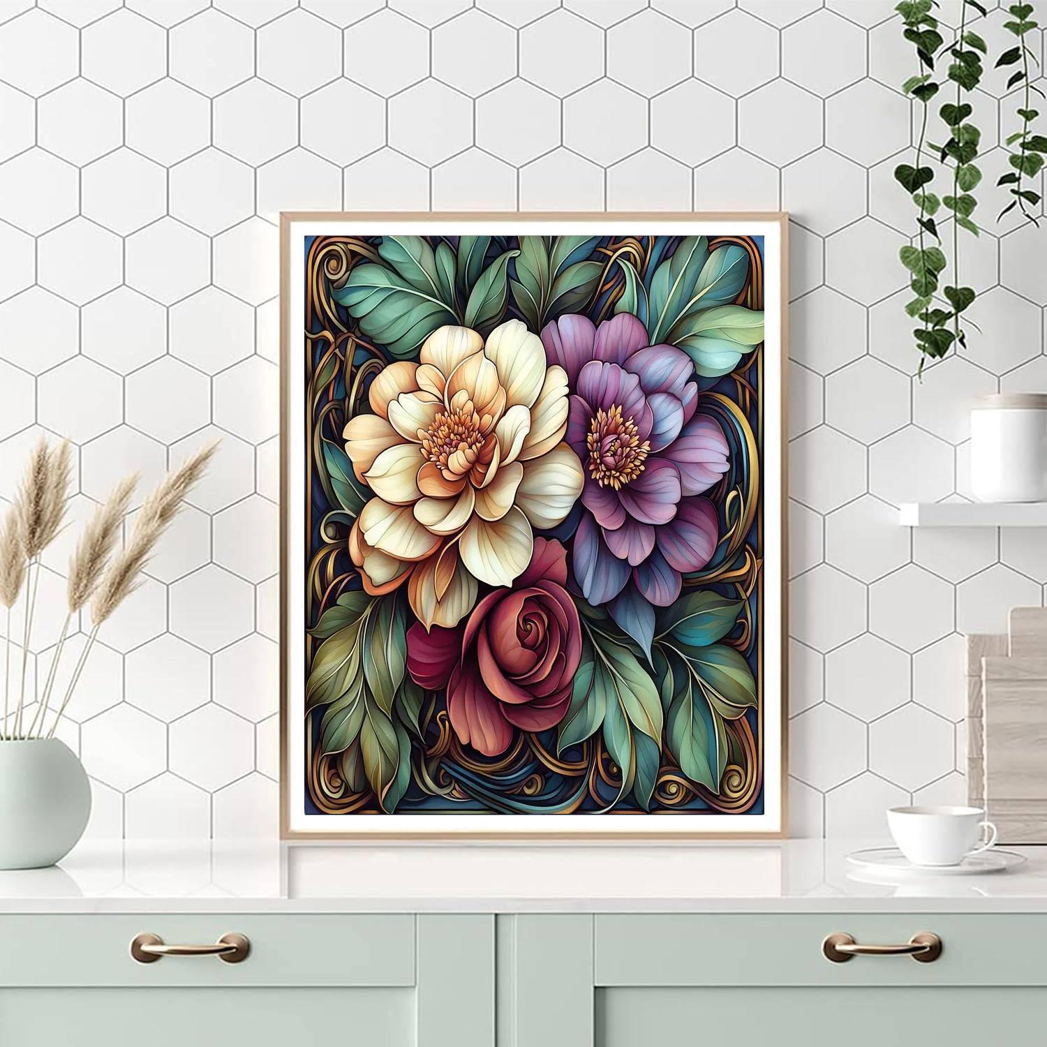 Alphonse Mucha Inspired Dreams In Bloom  Numbered Painting Kits