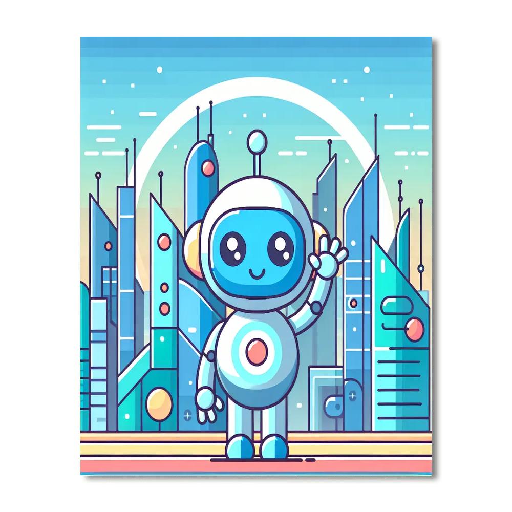 Robots' Future World Painting Number Kit