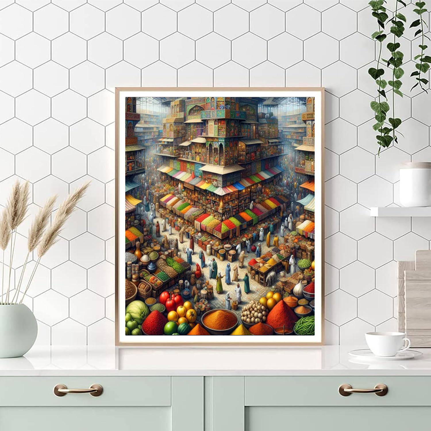 Colorful Marketplace Vibes Paint By Number