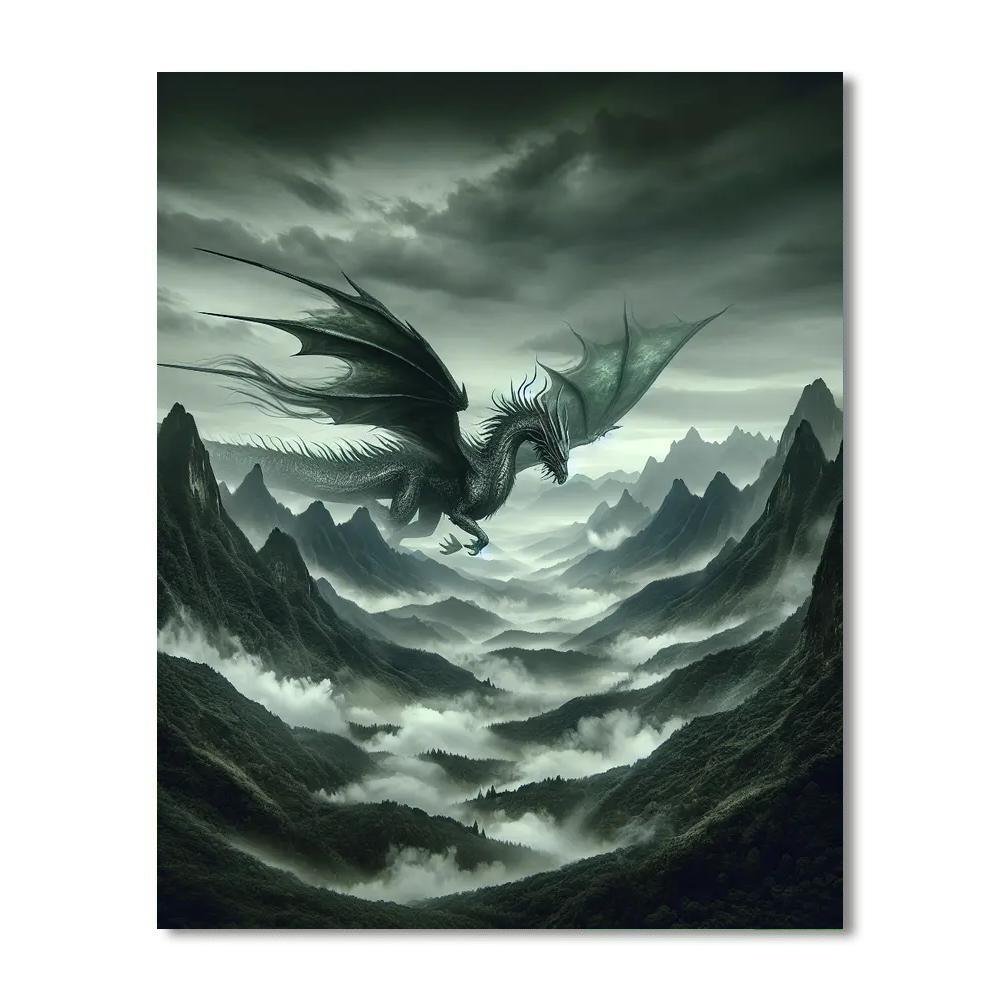 Dragon's Mystic Flight Paint By Number