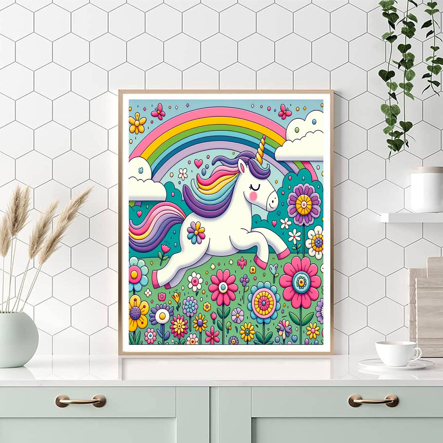 Unicorn's Enchanted Meadow Numbered Painting Kits