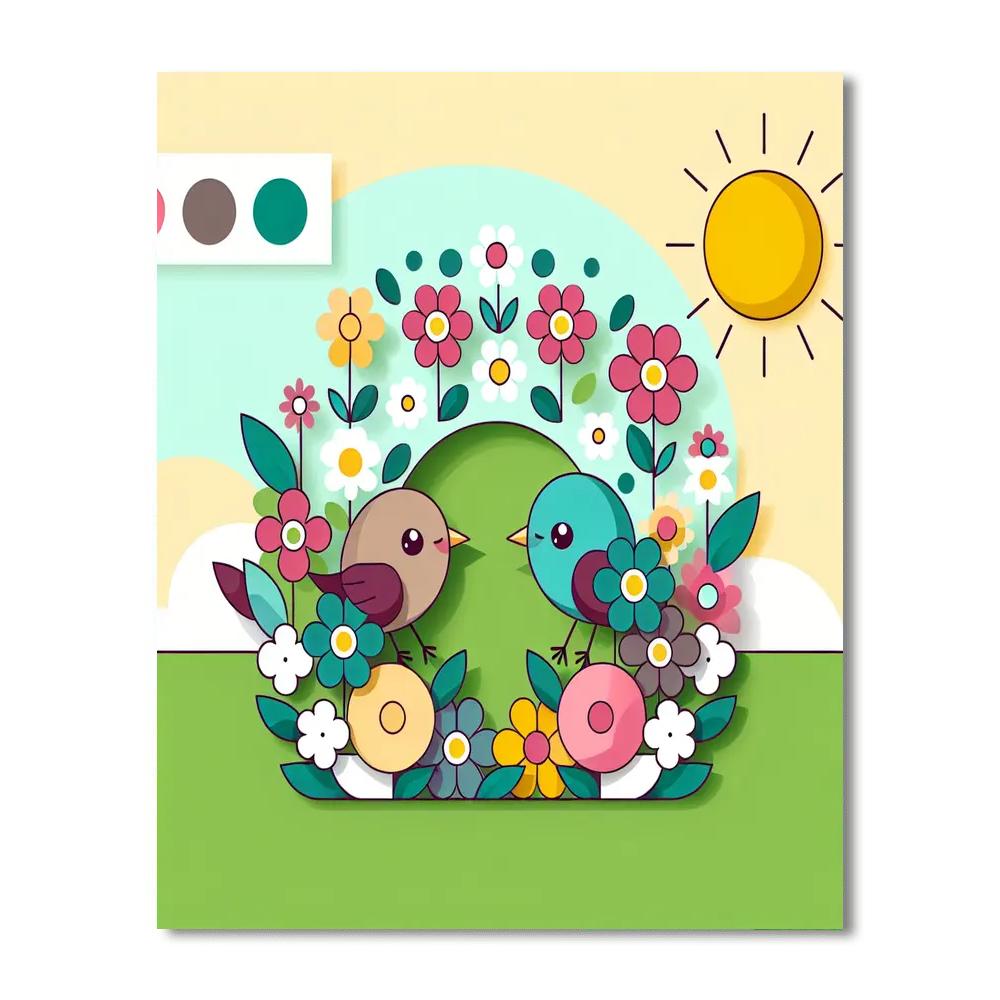Chirpy Spring Awakening Paint By Numbers Art