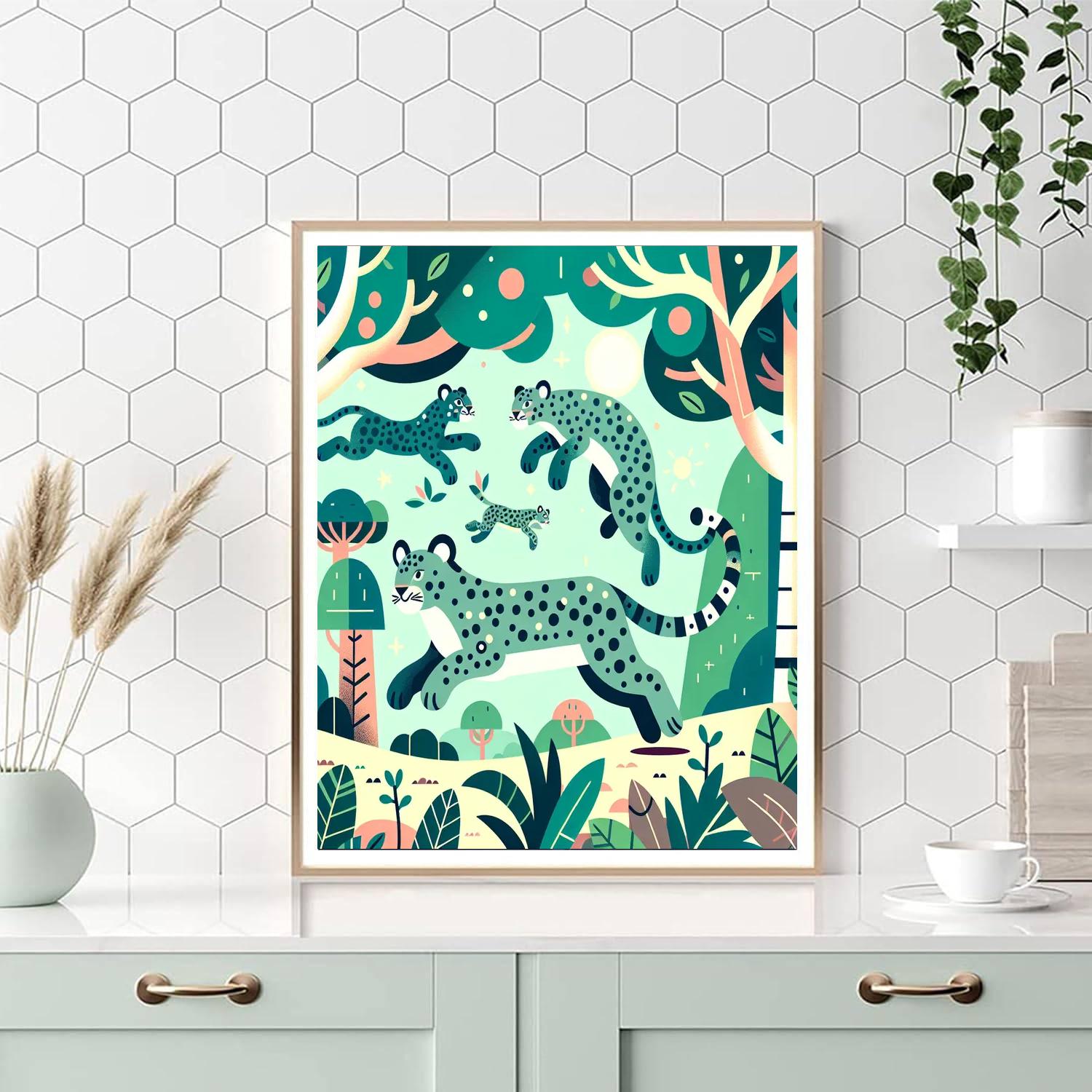 Leaping Leopards Numbered Painting Kits